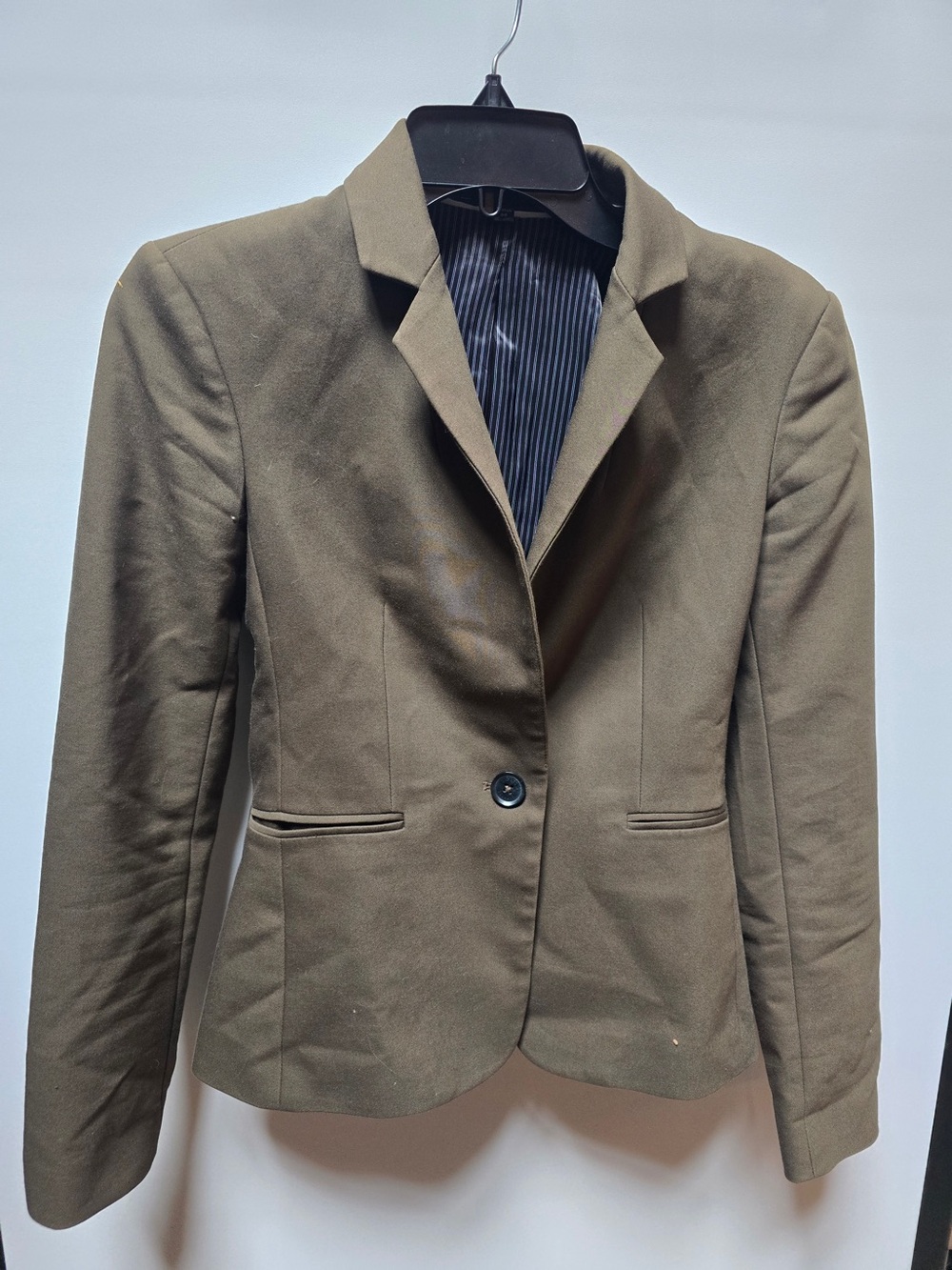 Express Olive Green Single-Button Womens Blazer - 00